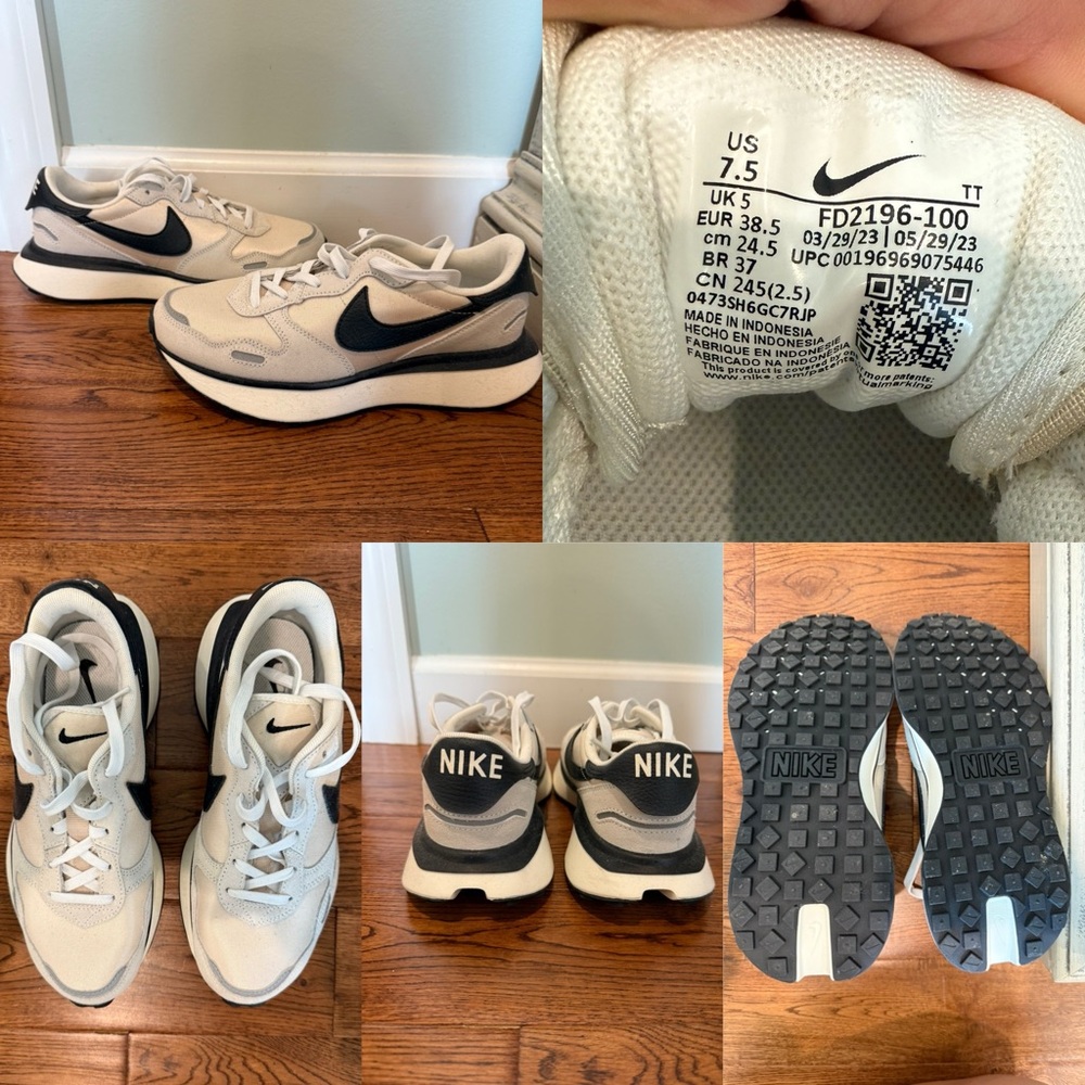 Nike Women's Cream and Black Sneakers